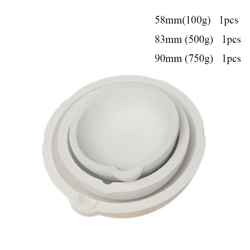 100g-2500g Quartz bowl crucible High Temperature Furnace Melting Casting Refining Silver Jewelry tools