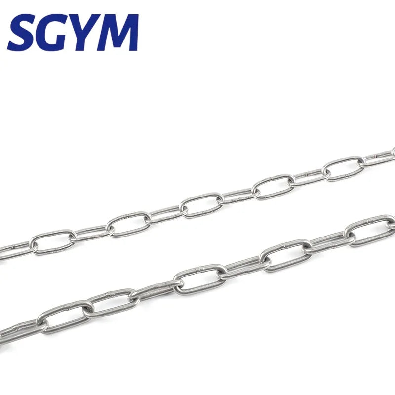 304 Stainless Steel Chain 1.2/3/4/5/6/8mm Diameter Hanging Swing Chain Lifting Pet Industry Welded Binding Chain Clothing Line