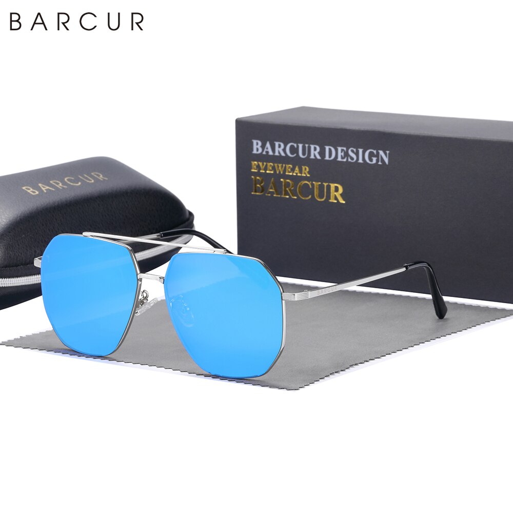 BARCUR Original Business Sunglasses Man Polarized Square Sun Glasses Women Simple Classic Flat Lens Shades Eyewear Gafas De Sol - KiwisLove