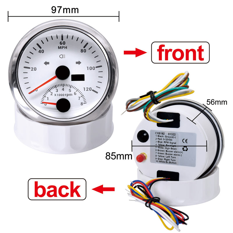 Waterproof Digital GPS Speedometer 85MM Boat Car Speed Meter Gauge 120KMH 200KMH 120MPH 200MPH Tachometer Gauge RPM Sensor 9-32V - KiwisLove
