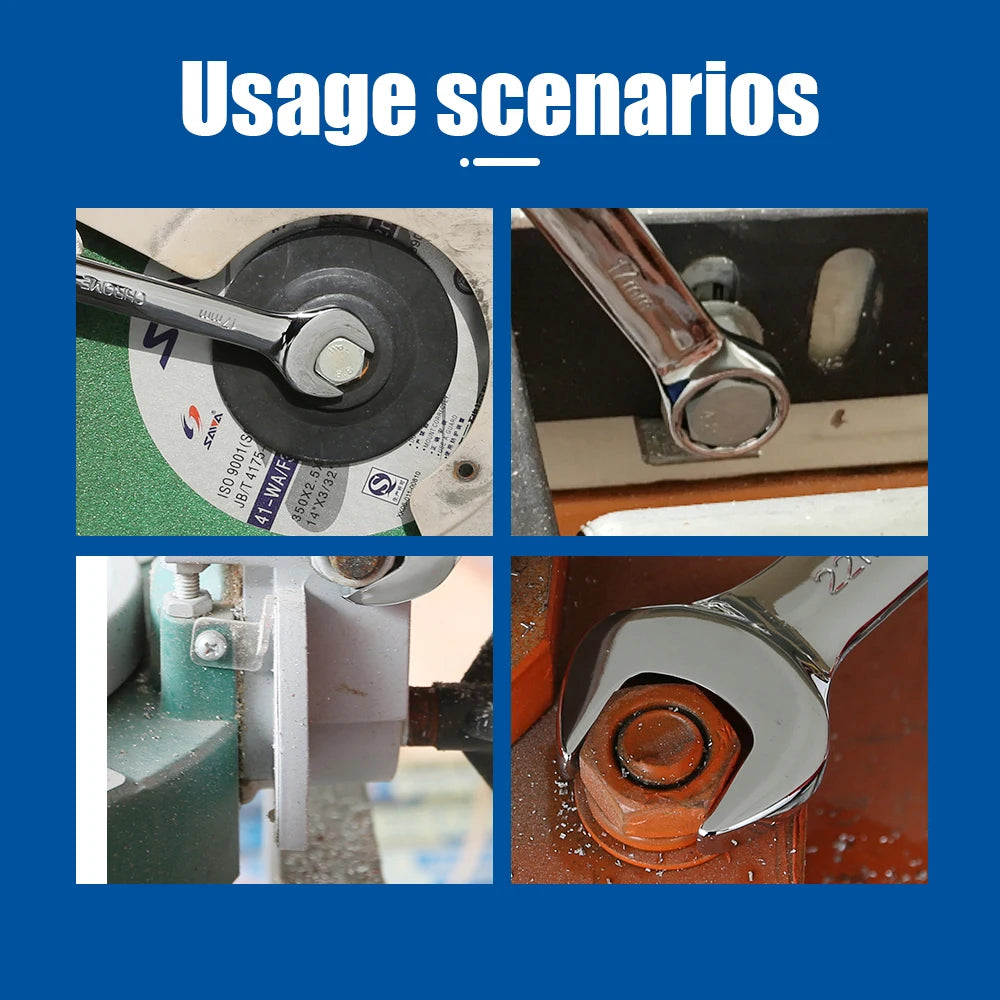 NINDEJIN open end wrench tool 16 17 18 19 20 21 22mm combination wrench hex spanner wrench for hex nuts - KiwisLove