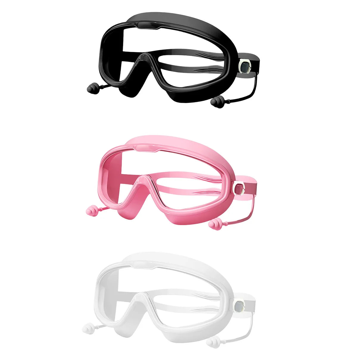 Large frame swimming glasses for men and women HD wide angle anti-fog anti-ultraviolet soft silicone swimming goggles