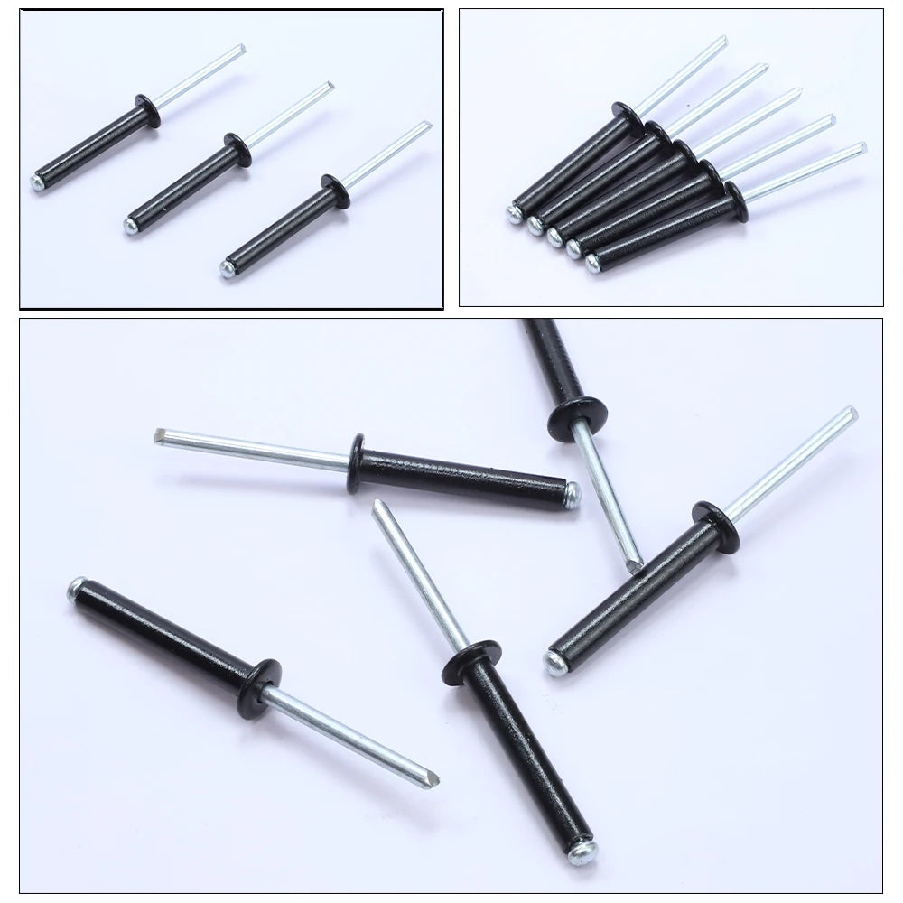 NINDEJIN 10-50pcs Black Blind Rivets Pop Rivets M2.4 M2.8 M3 M3.2 M4 M5 Aluminum Mushroon Head Mandrel Pop Rivets for Furniture