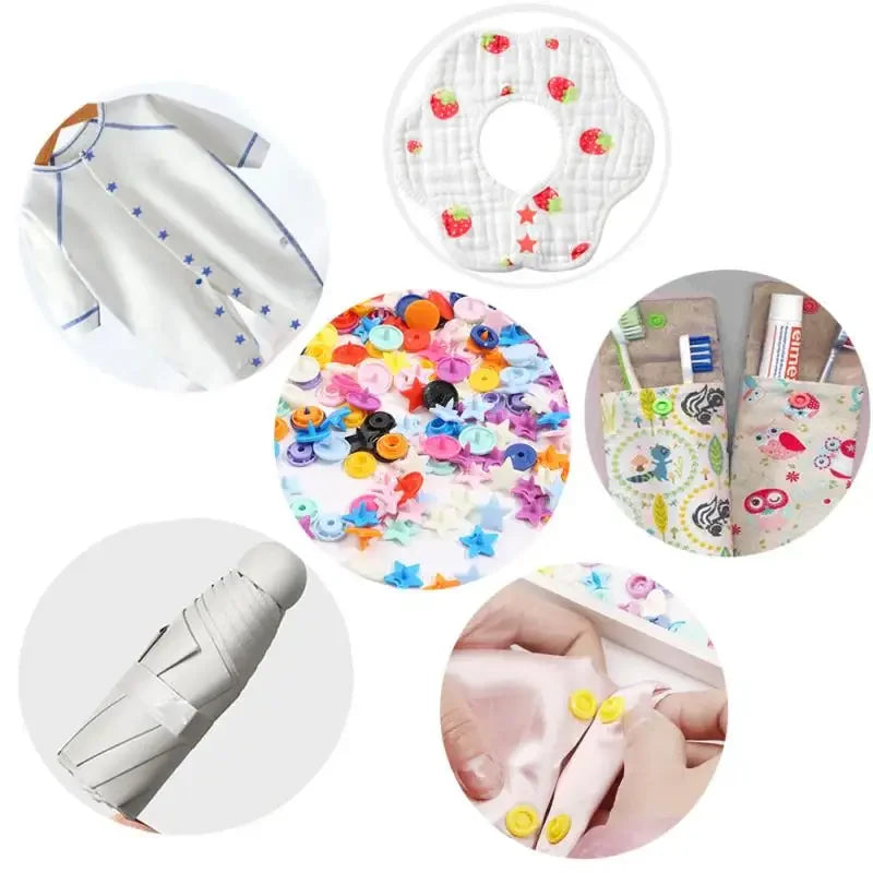 25-100sets Star Shape T5 Plastic Snap Buttons For Clothing DIY Garment Press Stud Fasteners Used to diapers/Bibs/Bags/Folder/