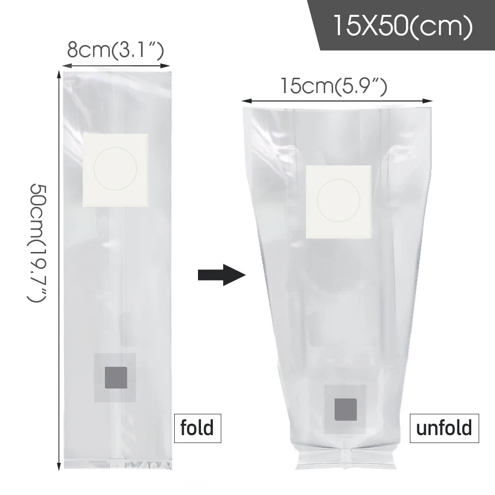 10pcs PP Sterilized Hydrated Grain Bag w/Self-Healing Injection Port 0.2μm Filter Patch Autoclaving Substrate Mushroom Spawn Bag