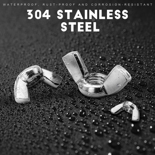 NINDEJIN  Butterfly Wing Nuts M3 M4 M5 M6 M8 M10 M12 Stainless Steel Wing Nuts Zinc Plated Hand Tighten Nut DIN315 - KiwisLove