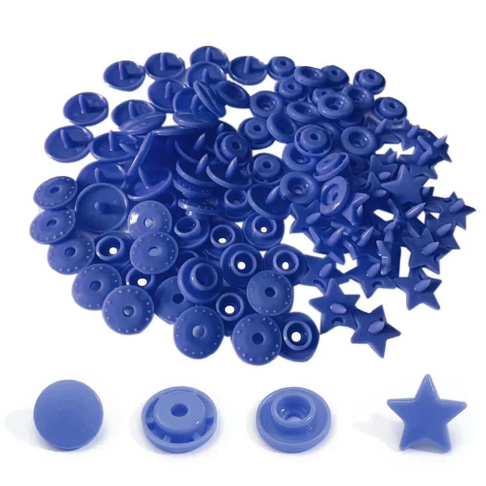 25-100sets Star Shape T5 Plastic Snap Buttons For Clothing DIY Garment Press Stud Fasteners Used to diapers/Bibs/Bags/Folder/