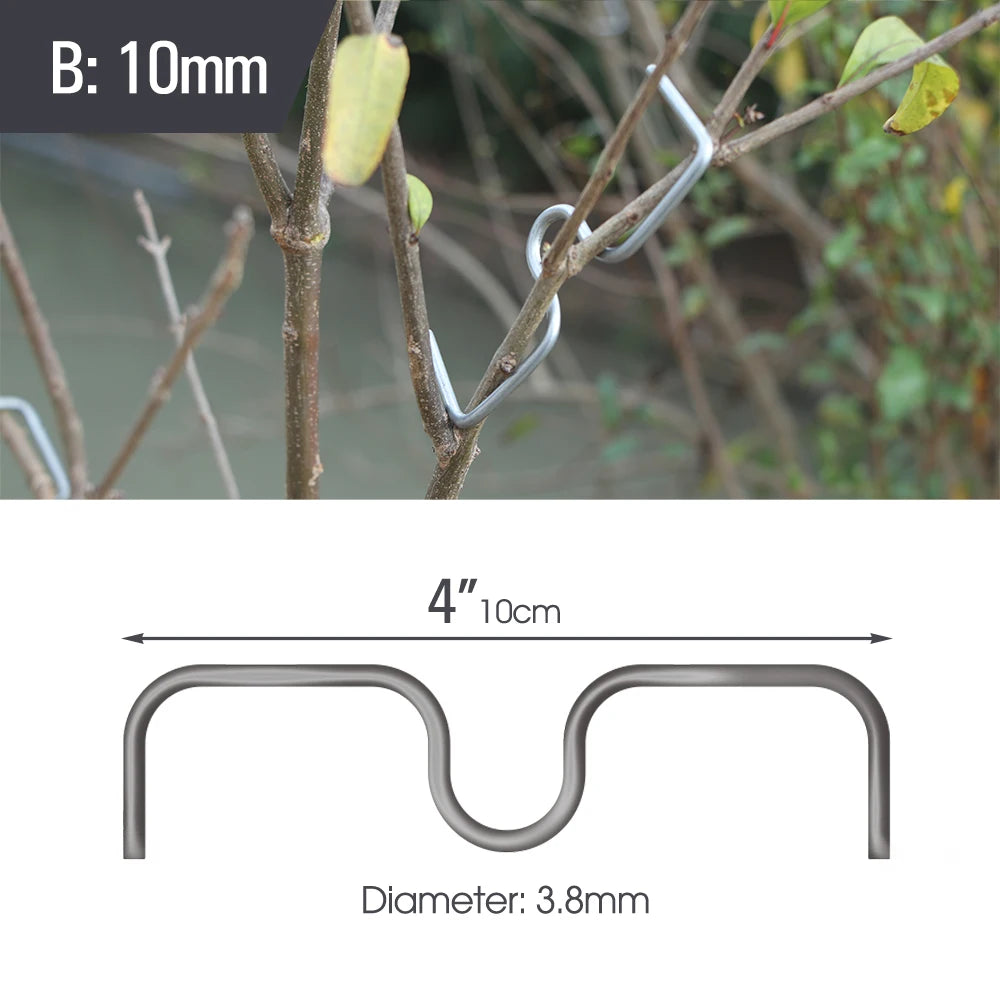 10Pcs 8/10/13/18cm M Type Fruit Tree Branches Holder Plant Support Metal Puller Tying Machine Finalizer Gardening Planters Tool