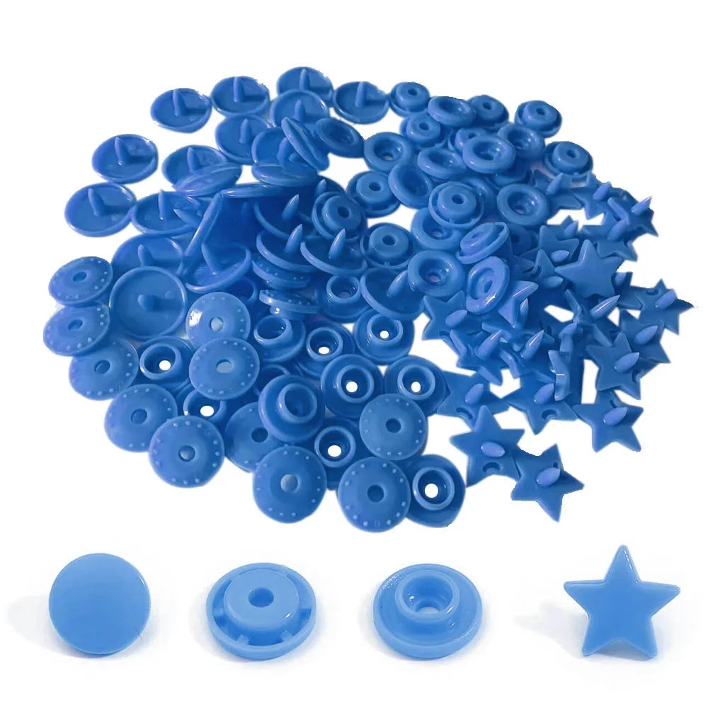 25-100sets Star Shape T5 Plastic Snap Buttons For Clothing DIY Garment Press Stud Fasteners Used to diapers/Bibs/Bags/Folder/