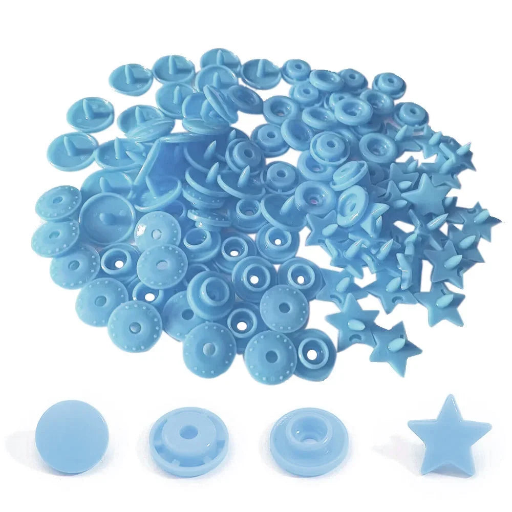 25-100sets Star Shape T5 Plastic Snap Buttons For Clothing DIY Garment Press Stud Fasteners Used to diapers/Bibs/Bags/Folder/