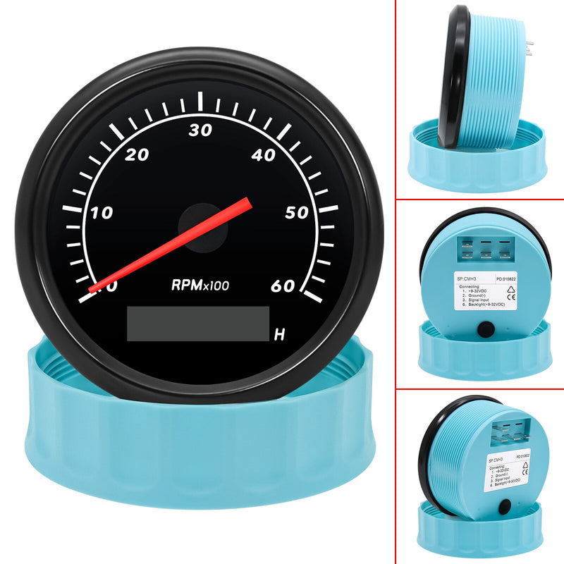 HD 85mm RPM Meter Boat Tachometer for Diesel Gasoline 6000rpm Toerenteller Tacho Sensor With Hourmeter For Marine Boat Car Truck - KiwisLove