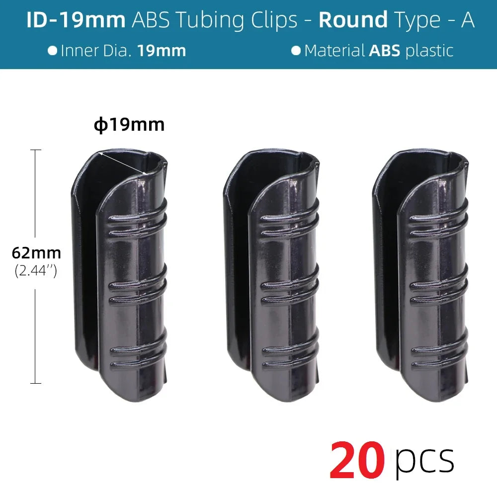 20PCS 5 Specif Greenhouse Frame Pipe Tube Clip Film Net Shade Sails Clamp 19/20/22/25/32MM Lamination Pressing Fixed Card Buckle