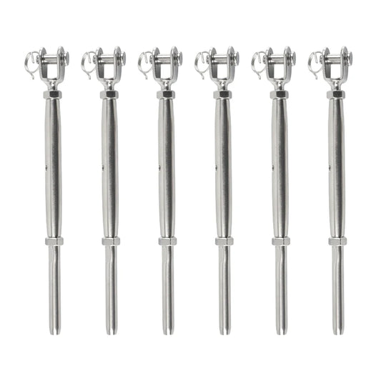 5/12pcs 316 Stainless Steel Cable Railing Kit Jaw Swage Stud Turnbuckle Fork Terminal For 1/8‘’ 3mm Wire Rope