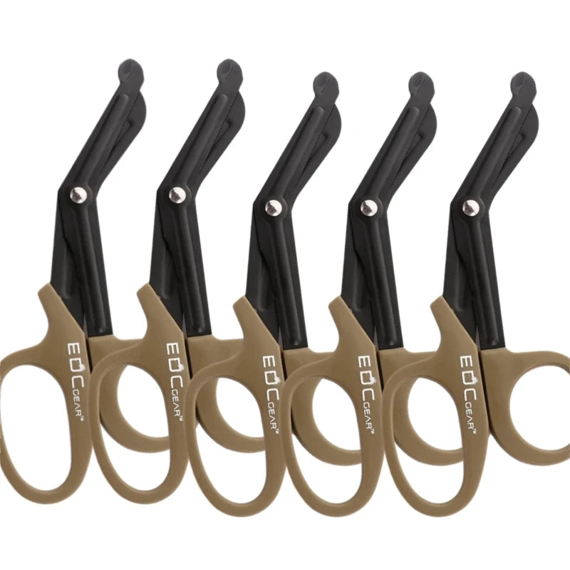 2/5PCS Medical Rescue Scissors Plastic Handle Stainless Steel Wound Gauze First Aid Scissors Practical Outdoor Nurse Scissor