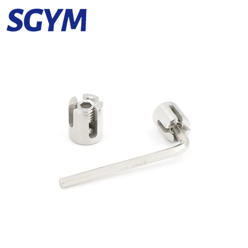 2PCS M2/M3/M4/M5/M6/M8  Stainless Steel 316 Wire Rope Trellis Systems Green Wall Cross Clip Rope Clamp
