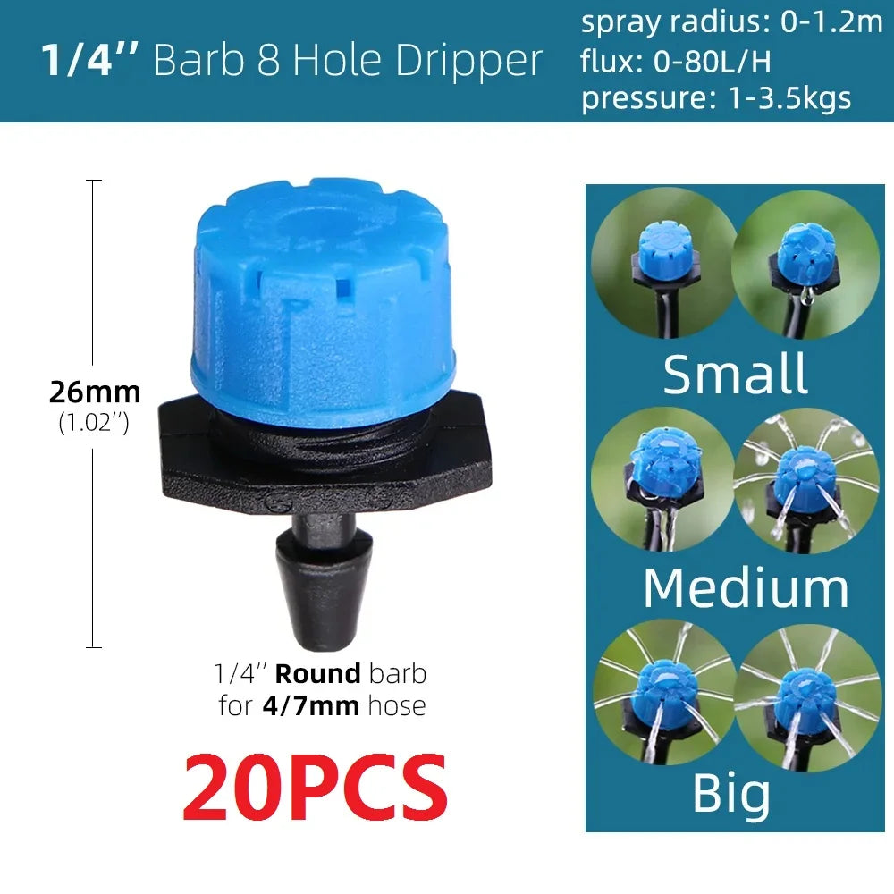 5-50M Garden Drip Irrigation System Automatic Watering Water Hose Micro Drip Watering Kits with Adjustable 8 Holes Drippers