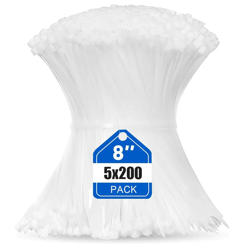 100-1000pcs Nylon Cable Zip Ties Adjustable Self-locking Cord Ties Durable Plastic Cable Ties Binding Wrap Straps for Office - KiwisLove