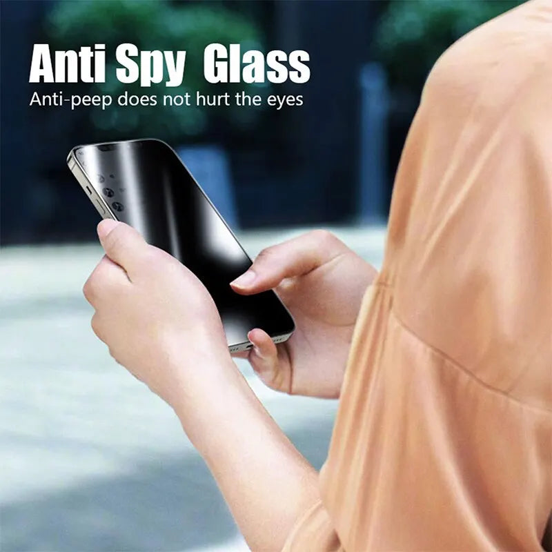4PCS Privacy Screen Protector For iPhone 14 Pro Max 16 Pro Anti-Spy Glass For iPhone 13 15 12 11 Pro Max 13 Mini Tempered Glass - KiwisLove
