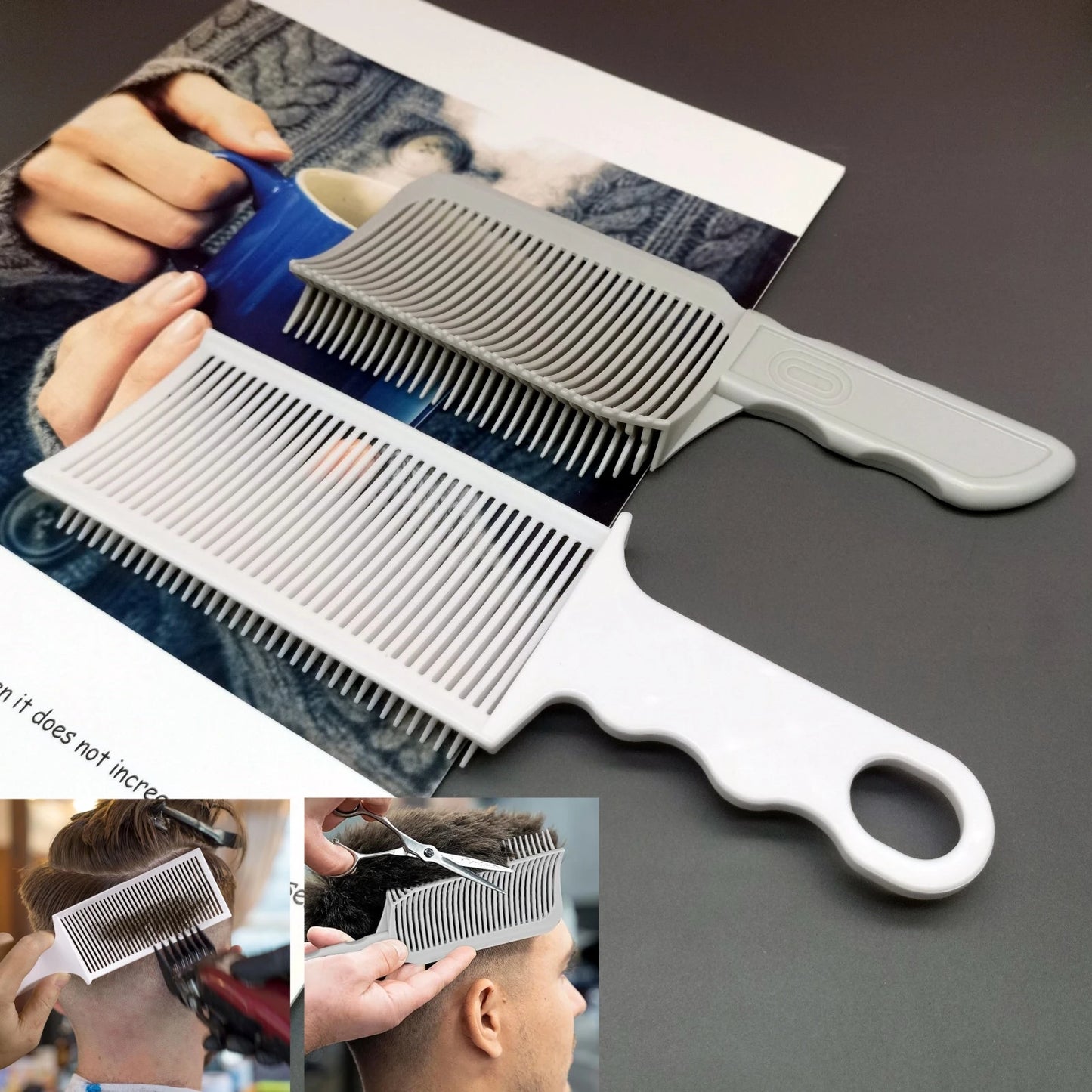 1/2/3Pcs Barber Hair Comb Kit Flat Top Hair Cutting Fading Stying Fade Comb  Men Fade Brush Salon Hair Tool Accessories - KiwisLove