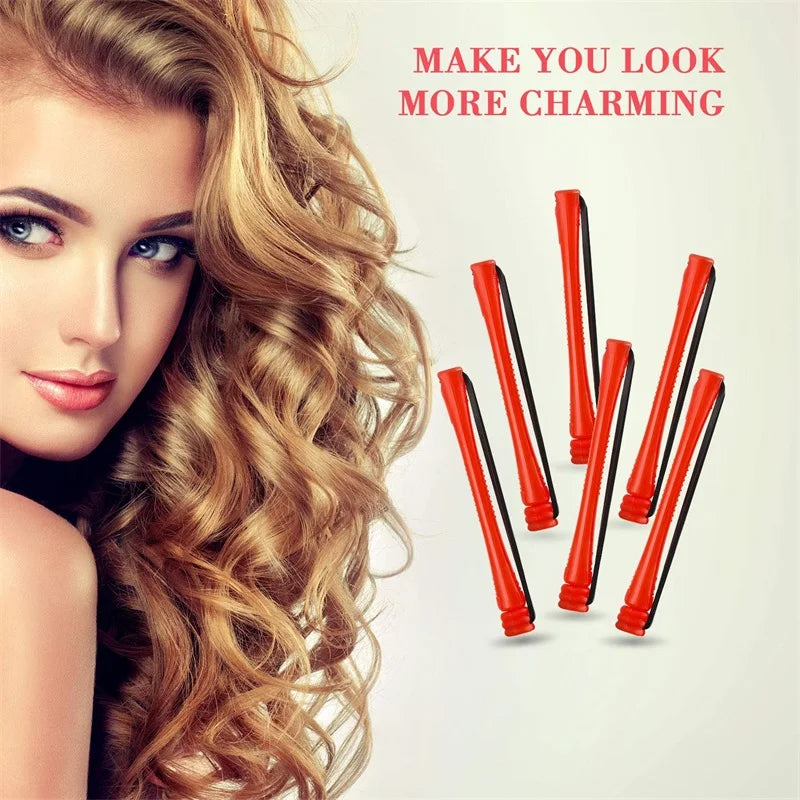 60 Pieces Of Perm Curling Rods Curling Irons Plastic Cold Wave Rods Perming Rods Curling Irons Hair Styling Tools 0.2 Inch Red - KiwisLove