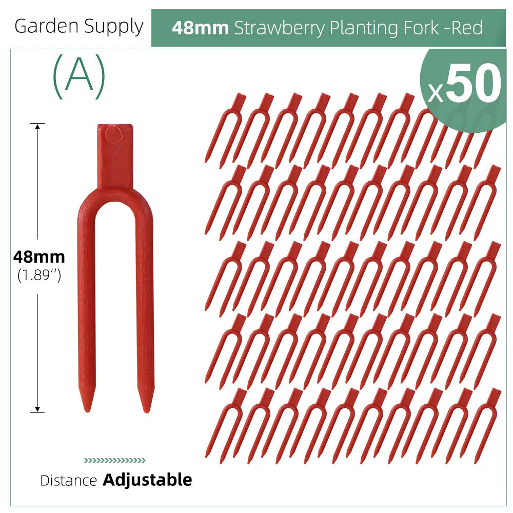50PCS Greenhouses Strawberry Planting Fixing Clips Climbing Support Garden Stem Fork Watermelon Fastening Fixture Clamp Vine Hol