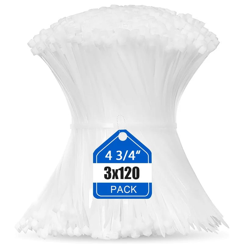 100-1000pcs Nylon Cable Zip Ties Adjustable Self-locking Cord Ties Durable Plastic Cable Ties Binding Wrap Straps for Office - KiwisLove