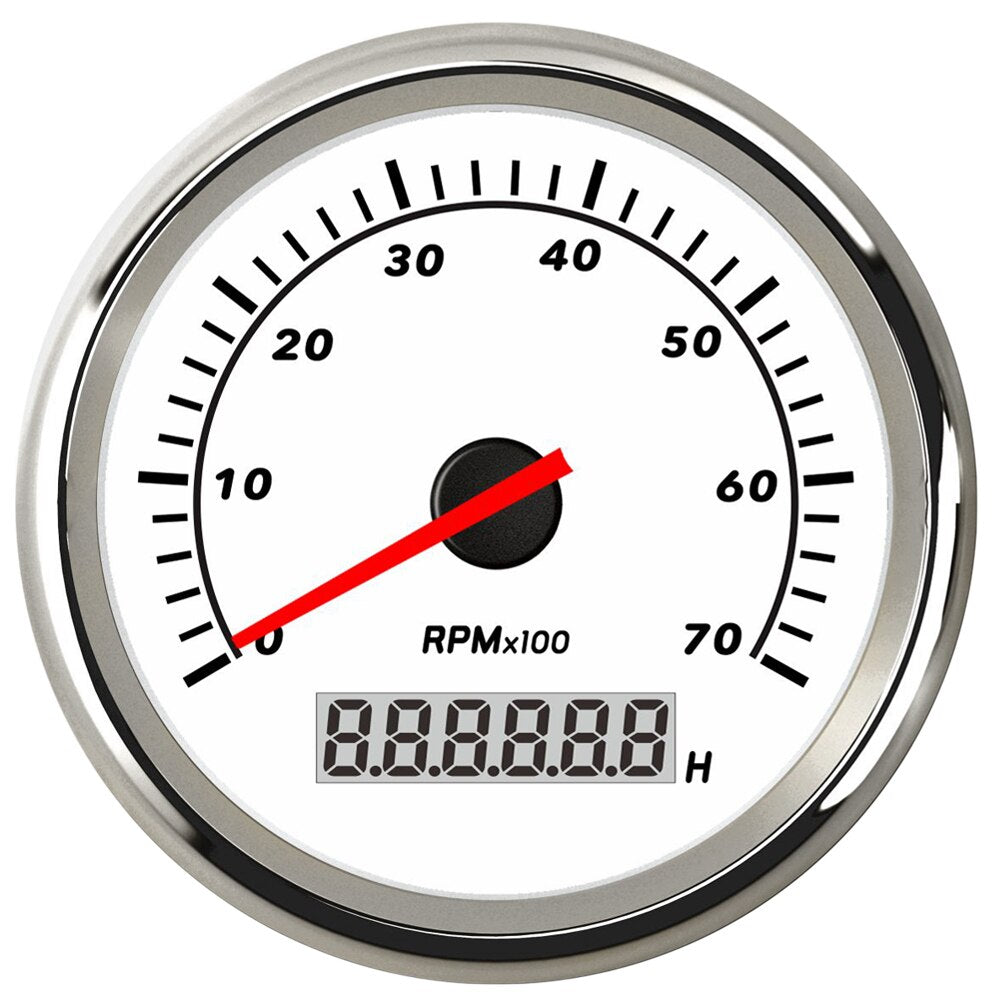 4000 6000 8000 Rpm Tachometer Tacho Meter Gauge Hourmeter 12V/24V 85mm Toerenteller 12v Hour Meter Sensor For Marine Boat Car - KiwisLove
