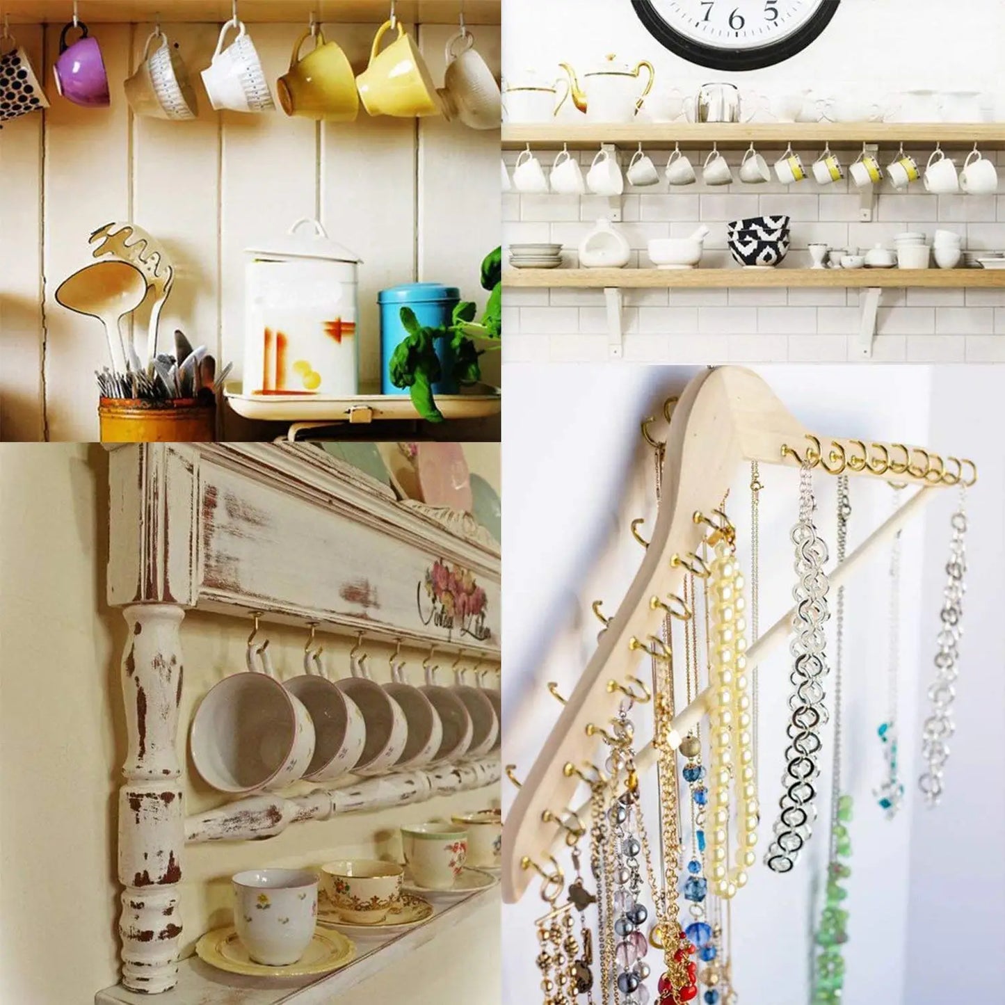 NINDEJIN 168pcs/set Eye Screw Cup Hook Screw in Hook Ceiling Hook for Hanging Jewelrys Plants Lights