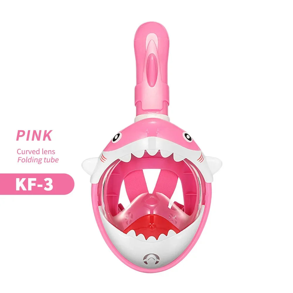 Kids Swimming Equipment Snokeling Support Goggles Full Face Diving Mask Swim and Snorkel 4~11 Years Children's Masks