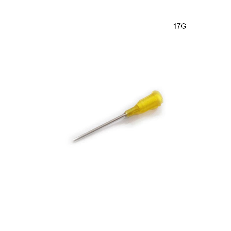 25pcs 1 Inch Dispensing Needles Syringe Needle 1 Inch Length Machine Nozzle Glue Needle Blunt End Threaded Port 14G-27G