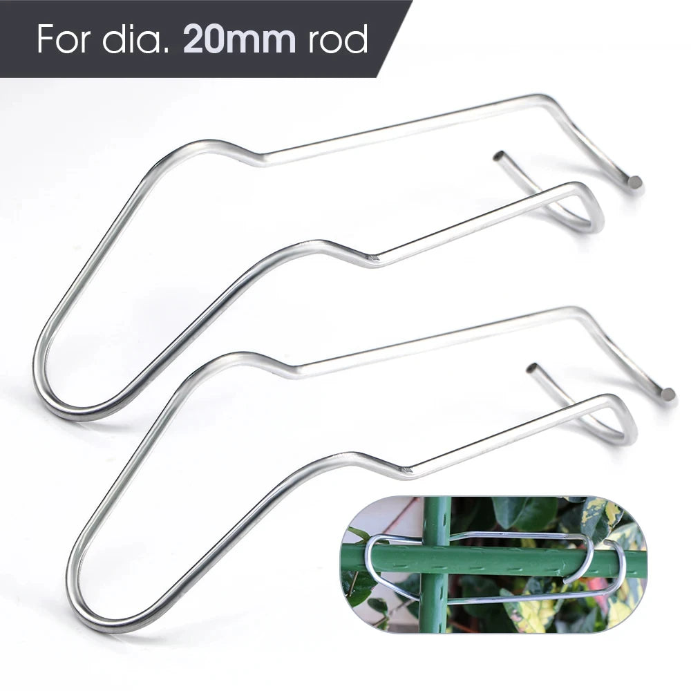10/20pcs Metal Holder Plant Support Cage 8/11/16/20mm Wire Rod Fixing Buckle for Garden Vegetables Frame Rod Fastener Quick tool