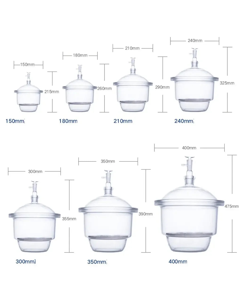 150mm 180mm 210mm Borosilicate Glass Vacuum Drier Desiccator Jar Lab Dessicator Dryer - KiwisLove