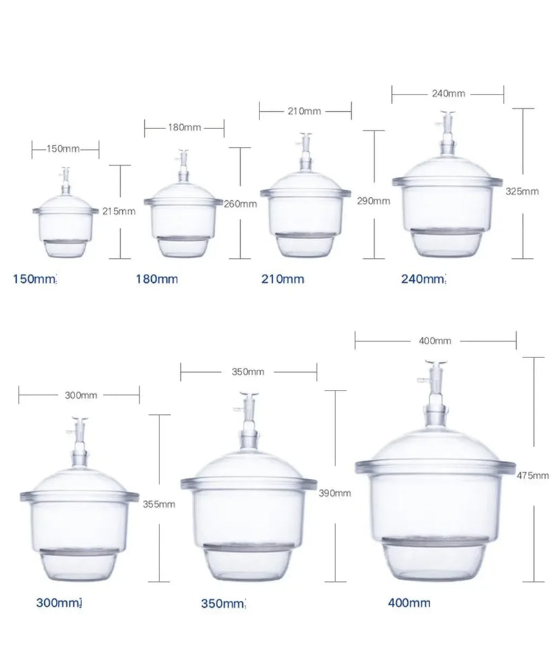 150mm 180mm 210mm Borosilicate Glass Vacuum Drier Desiccator Jar Lab Dessicator Dryer - KiwisLove