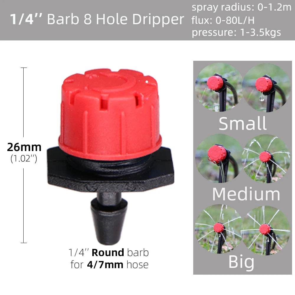 5-50M Garden Drip Irrigation System Automatic Watering Water Hose Micro Drip Watering Kits with Adjustable 8 Holes Drippers