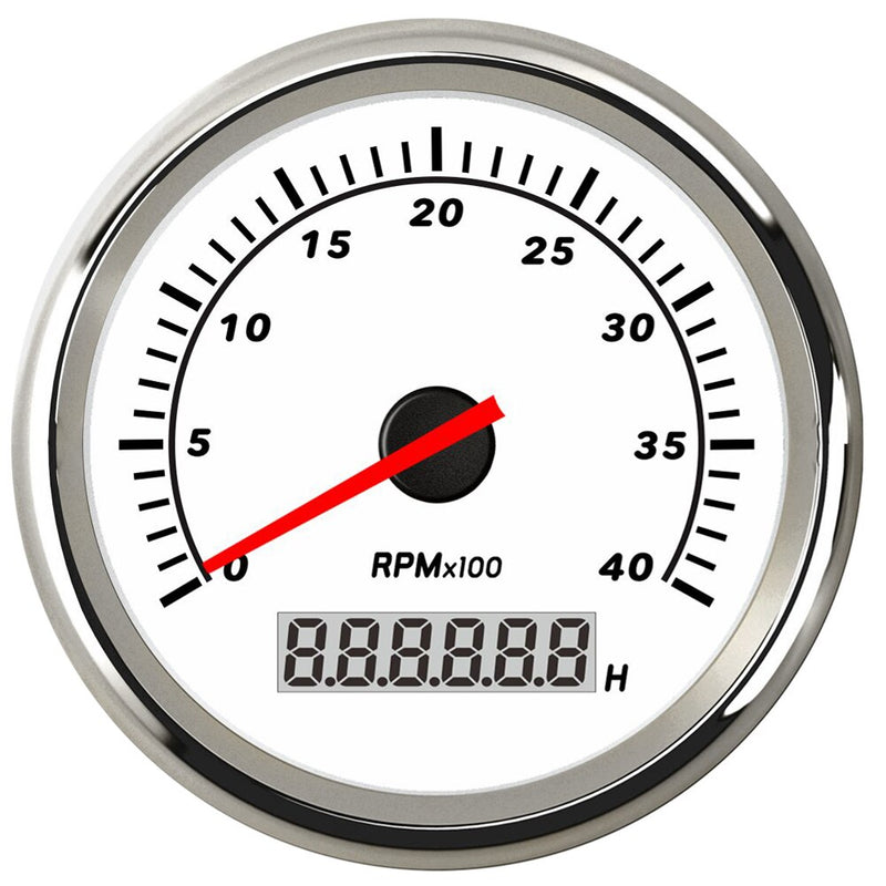 HD 85mm Tachometer For Marine Boat Motorcycle Car 3000 4000 6000 7000 8000 RPM Tacho Gauge With LCD Hourmeter Blue Shell - KiwisLove