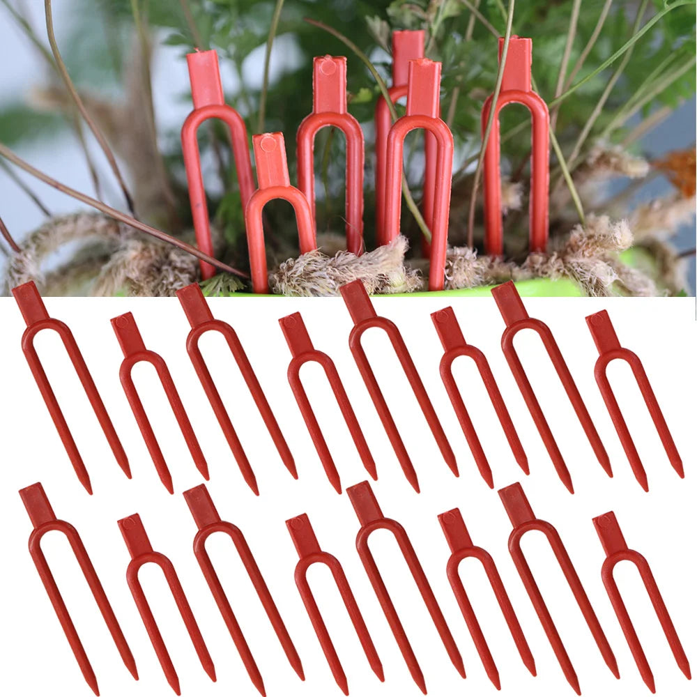 50PCS Greenhouses Strawberry Planting Fixing Clips Climbing Support Garden Stem Fork Watermelon Fastening Fixture Clamp Vine Hol