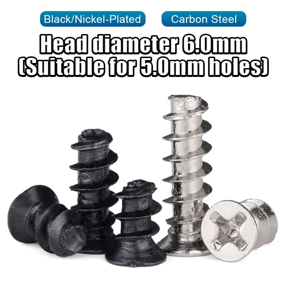 NINDEJIN 50pcs Mounting PC Case Fan Screws Phillips Flat Head Cabon Steel Computer Case Cooling Fan Screws for Hole 5.0mm