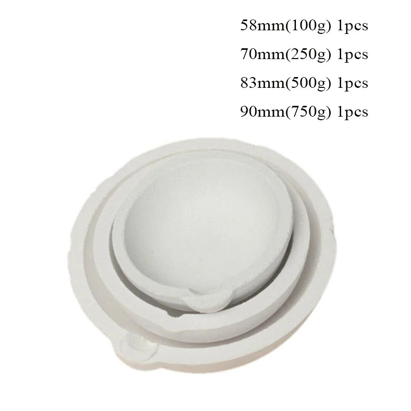 100g-2500g Quartz bowl crucible High Temperature Furnace Melting Casting Refining Silver Jewelry tools