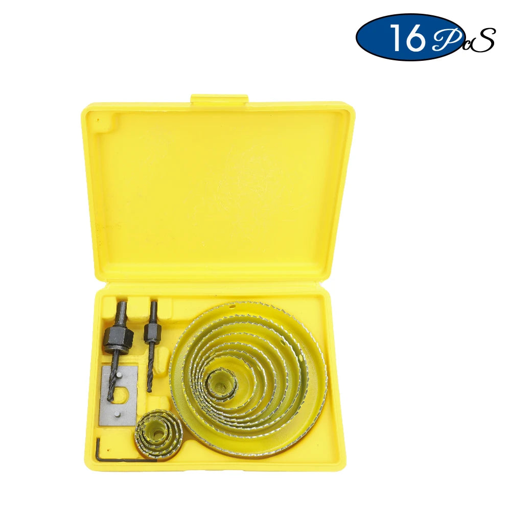 NINDEJIN 8/11/16pcs Hole Saw Kit #50 steel 19-127mm Hole Cutter Drill Bit Tool Hole Saw Set for Wood Plastic Wood Cutter - KiwisLove