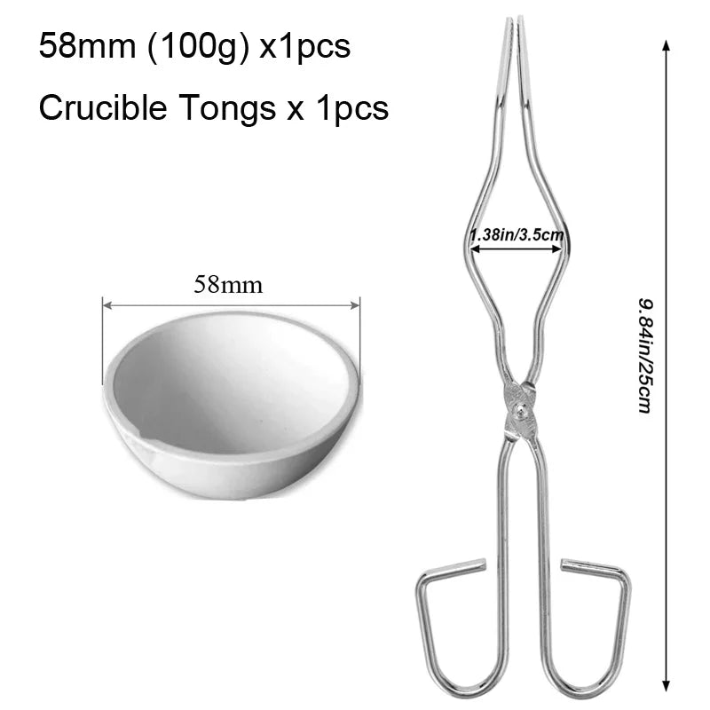 100g-2500g Quartz bowl crucible High Temperature Furnace Melting Casting Refining Silver Jewelry tools