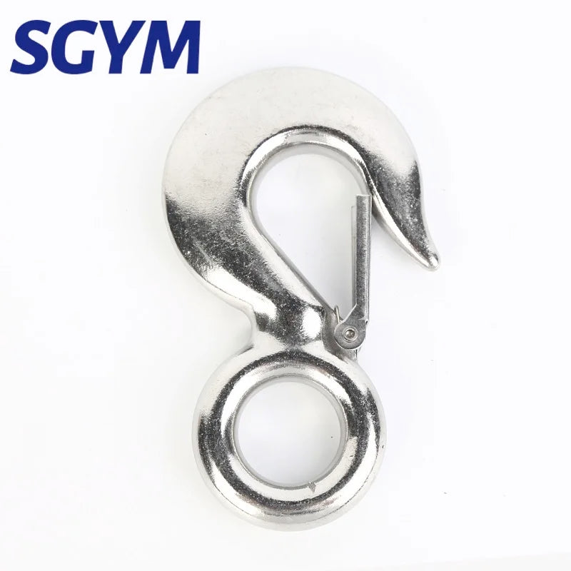 Working Load WLL 0.5T/0.75T/1T/1.5T/2T S320 Stainless Steel Hoist Cargo Hook Lifting Chain Eye Rotatable Ring Claw With Lock