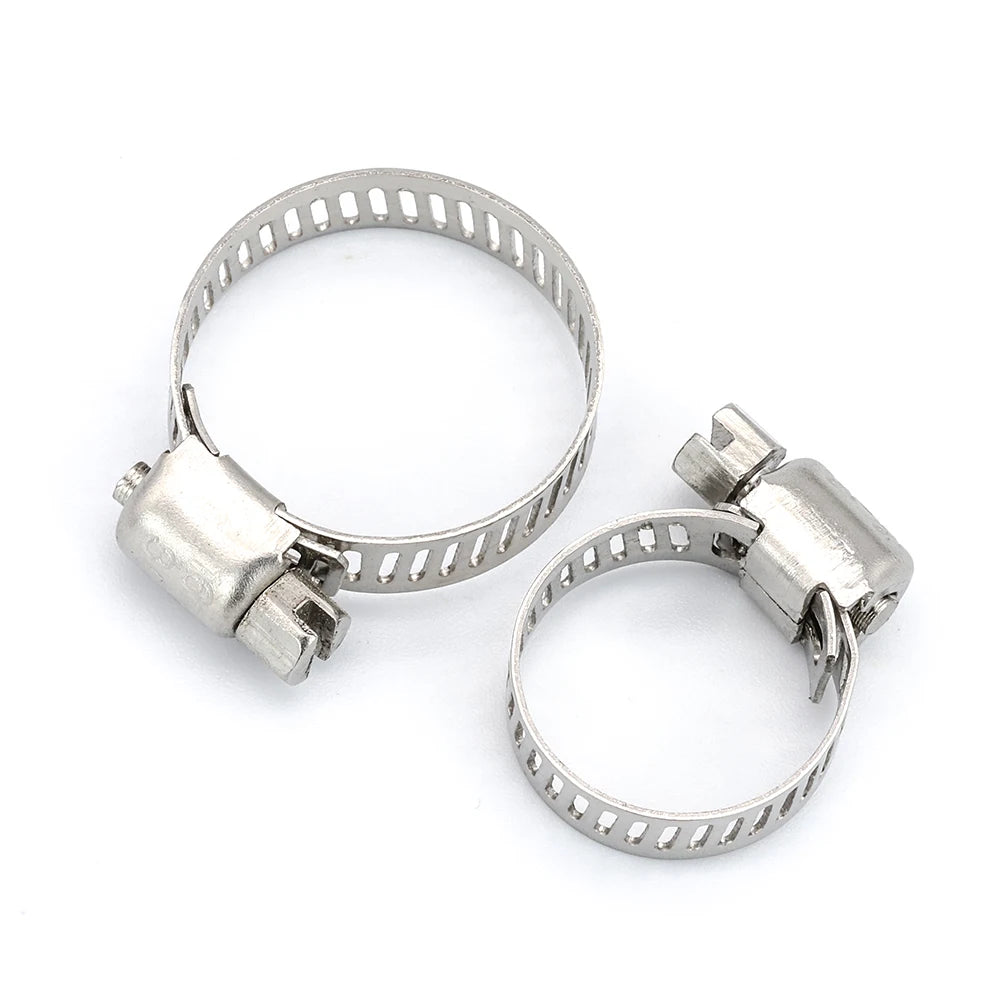 NINDEJIN 3-10pcs hose clamp adjustable 6-311mm Stainless Steel worm gear hose clip hose lock for water pipe plumbing
