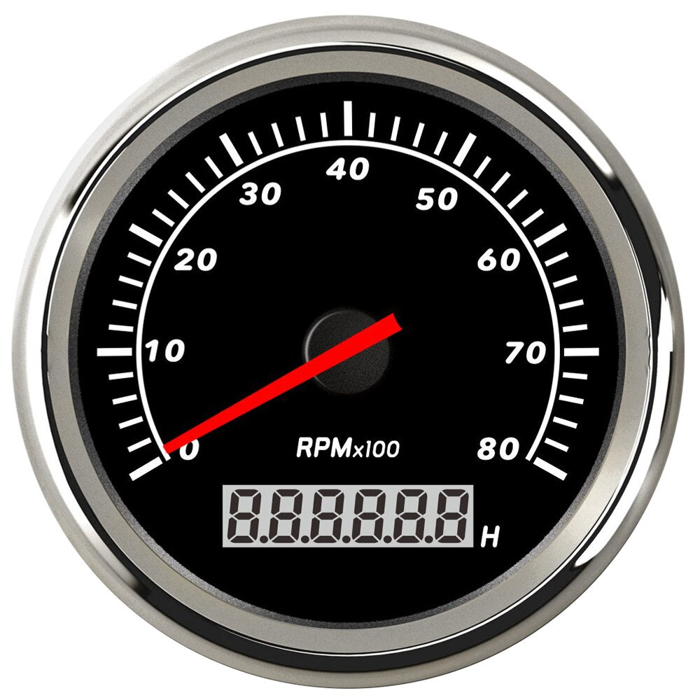 New Blue Shell 85mm Waterproof Boat Tacho Sensor Marine Tachometer with Hourmeter 3000 4000 6000 8000 RPM Tachometer 12V/24V - KiwisLove