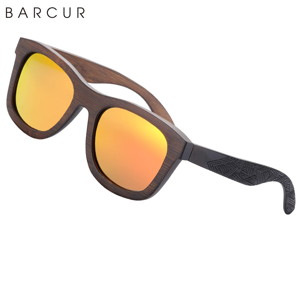 BARCUR Stylish Wooden Sunglasses Brown ECO-Friendly Polarized Square Sun Glasses Men Light Weight Classic Vintage Women Eyewear - KiwisLove
