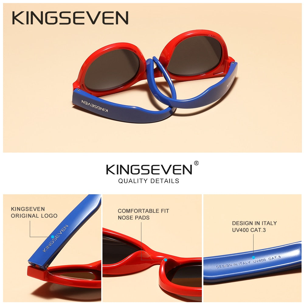 KINGSEVEN Square Polarized Kids Sunglasses Safety Children Sun Glasses Lightly Fashion Boys Girls Shades Eyewear UV400 - KiwisLove