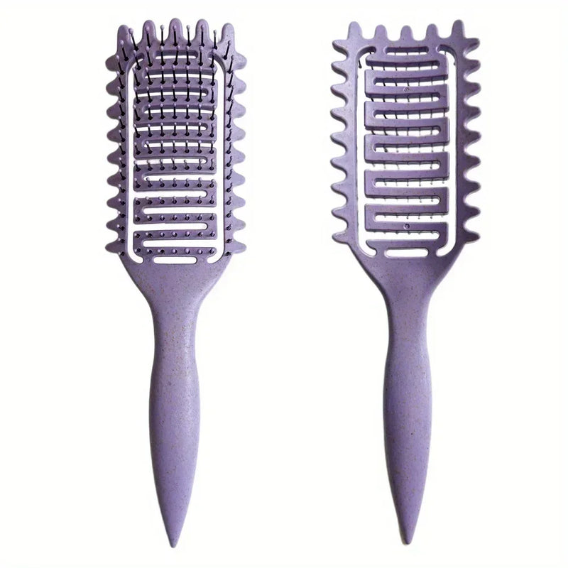 3 in 1 Curl Define Styling Brush Hollow Out Detangling Hair Brush Tangled Hair Comb Shaping Defining Curls Barber Styling Tools - KiwisLove