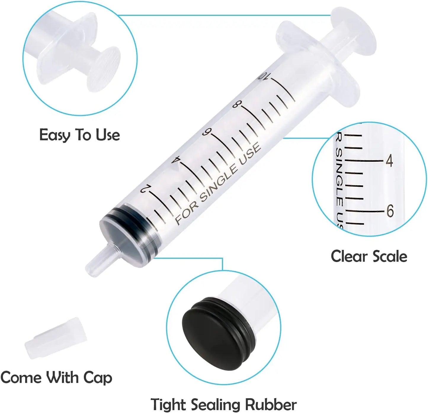 1/5/10/20pcs Plastic Syringes Hydroponic Measure Perfume Rinse Disposable Sampler Injector Measuring Injection Syringe