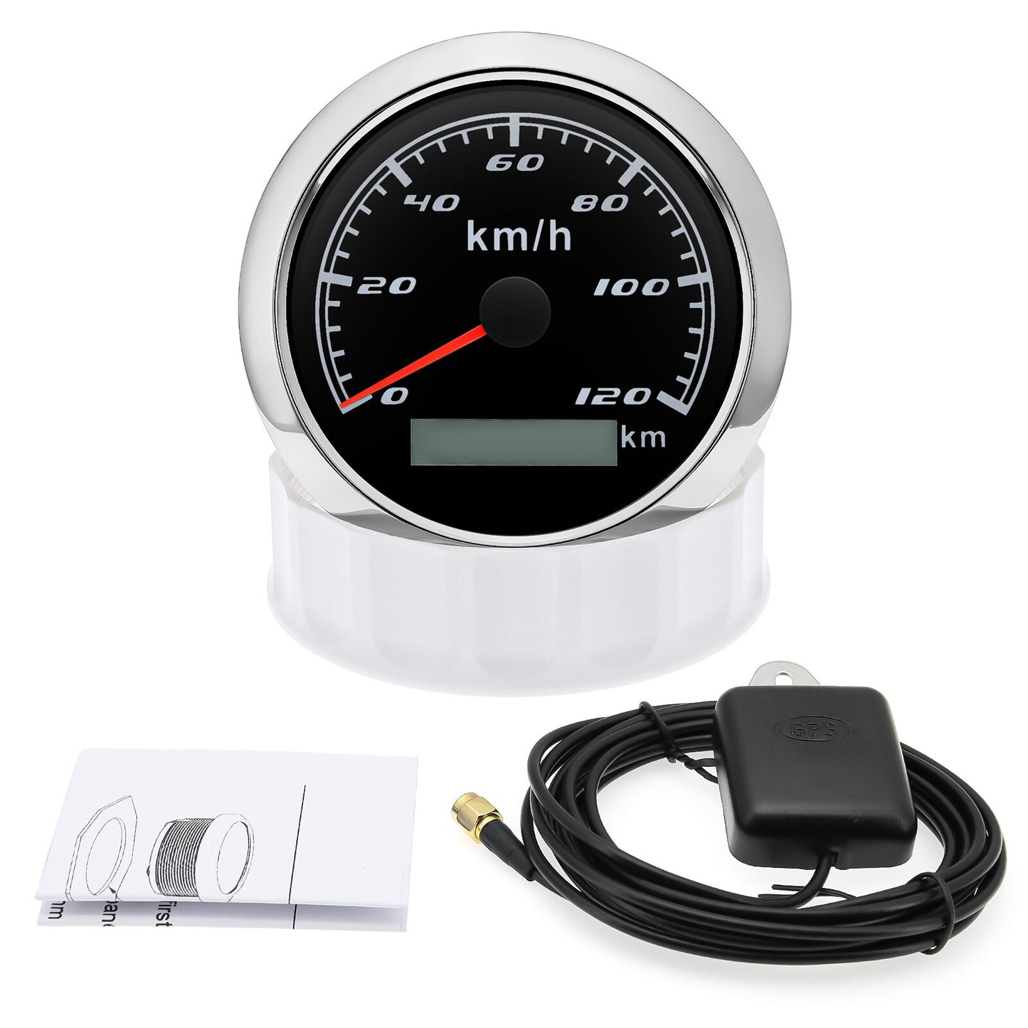 HD Waterproof 85MM GPS Speedometer Odometer 60kmh 120kmh 200kmh 300kmh With Speed Gauge Sensor GPS Antenna For Mairne Yacht Boat - KiwisLove