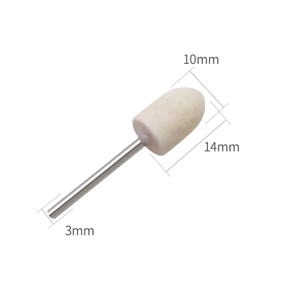 5-50pcs 4-12mm Felt Polishing Buffing Wheel with Shank Wool Felt Polishing Pad Shank Kit Set for Rotary Tools 3mm/6mm Shank