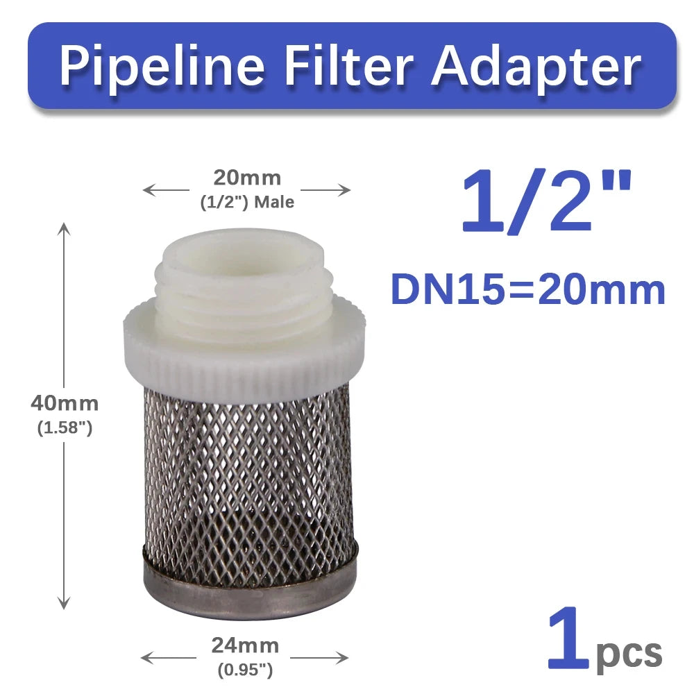 Stainless Steel 1/2" 3/4" 1" 1.2" 1.5" 2" Garden Irrigation Hose Pipline Filter Water Pump Car Washing Filter Aquarium Fish Tank